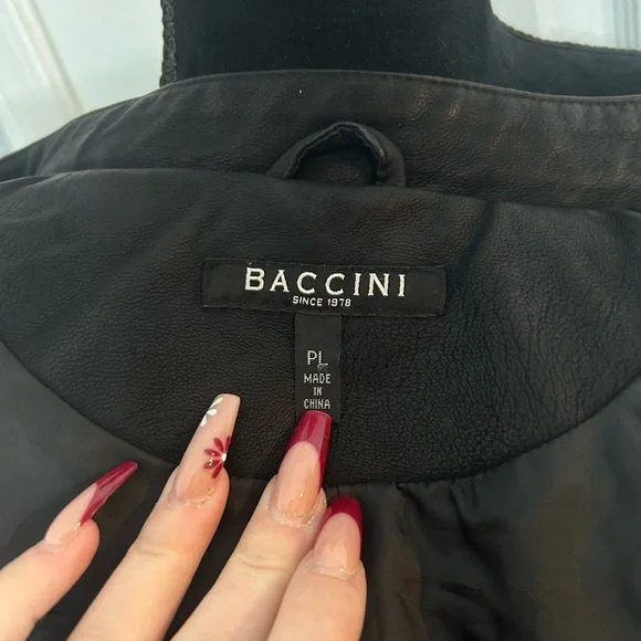 BACCINI Women’s Black Leather Jacket - Picture 7 of 9